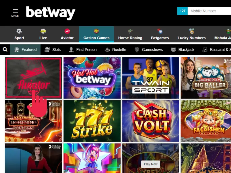 Betway casino Aviator oyunu