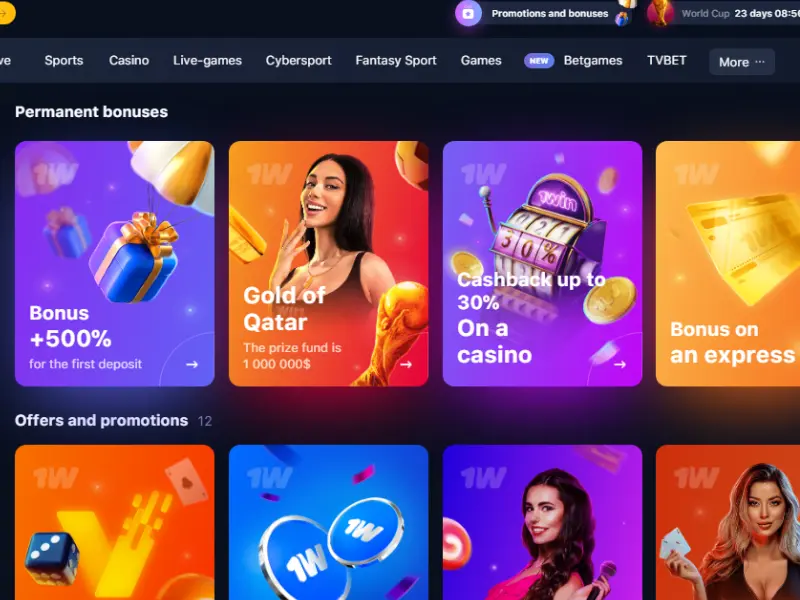 Bonuses in Casino 1win