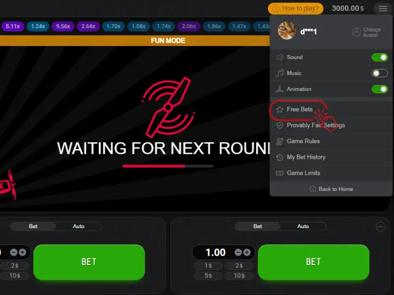 Game Bets in Aviator